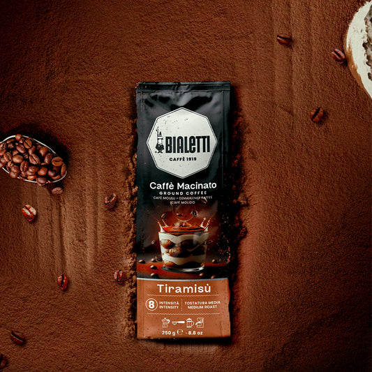 【新上市】BIALETTI 義大利原裝進口 提拉米蘇風味 通用研磨咖啡粉 250g (適用摩卡壺/法壓壺)