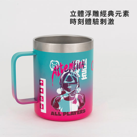 【成箱區】魷魚遊戲聯名304不鏽鋼露營手把杯 420ml(6入)