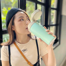 將圖片載入圖庫檢視器 彈蓋520ml 漾藍綠-可裝超商大咖啡 開車族必備可放飲料座 好握好拿