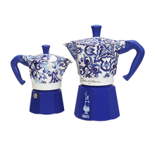 將圖片載入圖庫檢視器 【買就送】D&G 聯名經典摩卡壺3杯份-地中海藍 加贈杏仁香濃咖啡粉