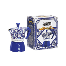 將圖片載入圖庫檢視器 【買就送】D&G 聯名經典摩卡壺3杯份-地中海藍 加贈杏仁香濃咖啡粉