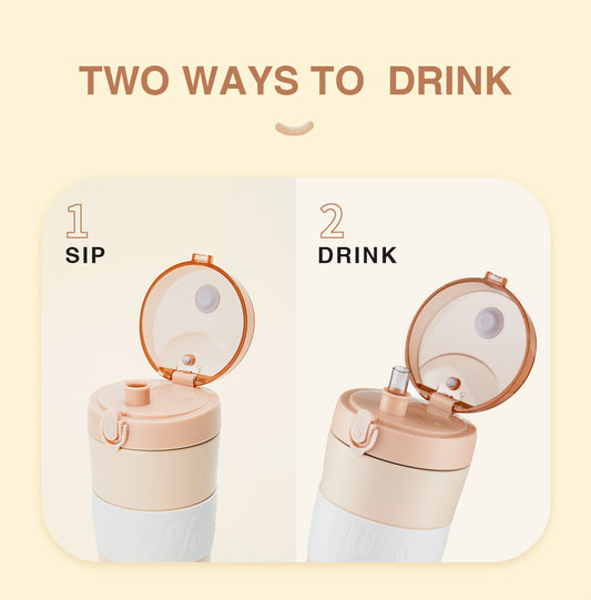 800ml Porcelain Bubble Tea Tumbler with 2-in-1 Lid & Straw