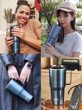 將圖片載入圖庫檢視器 900ml Porcelain Boba Tea Tumbler with Handle & Straw