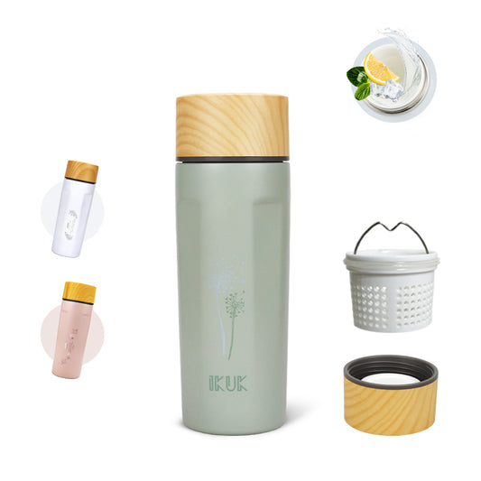 500ml Porcelain Vacuum Bottle with Tea Infuser & Porcelain Lid