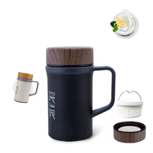 將圖片載入圖庫檢視器 500ml Porcelain Vacuum Mug with Handle & Tea Infuser & Porcelain Lid