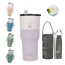 將圖片載入圖庫檢視器 900ml 大容量北極熊陶瓷珍奶冰壩杯/適用波霸珍珠的環保杯