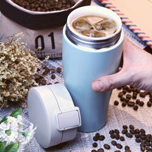 將圖片載入圖庫檢視器 彈蓋520ml 漾藍綠-可裝超商大咖啡 開車族必備可放飲料座 好握好拿