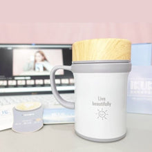 將圖片載入圖庫檢視器 【雷刻】IKUK艾可陶瓷保溫手把杯-獨享410ml