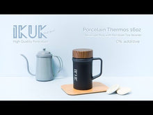 將影片載入圖庫檢視器並播放,500ml Porcelain Vacuum Mug with Handle & Tea Infuser & Porcelain Lid