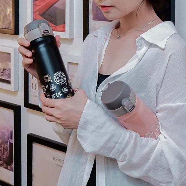彈蓋安心鎖， 邀請您一起來升級口感新體驗 #IKUK陶瓷彈蓋保溫杯380ml