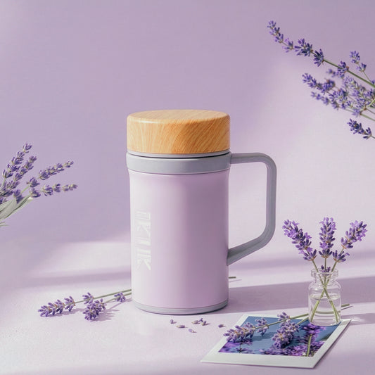 【浪漫紫色】彈蓋380ml+手把杯紫500ml