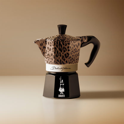 【D&G聯名預購】BIALETTI 經典摩卡壺 3杯份｜奢華豹紋款