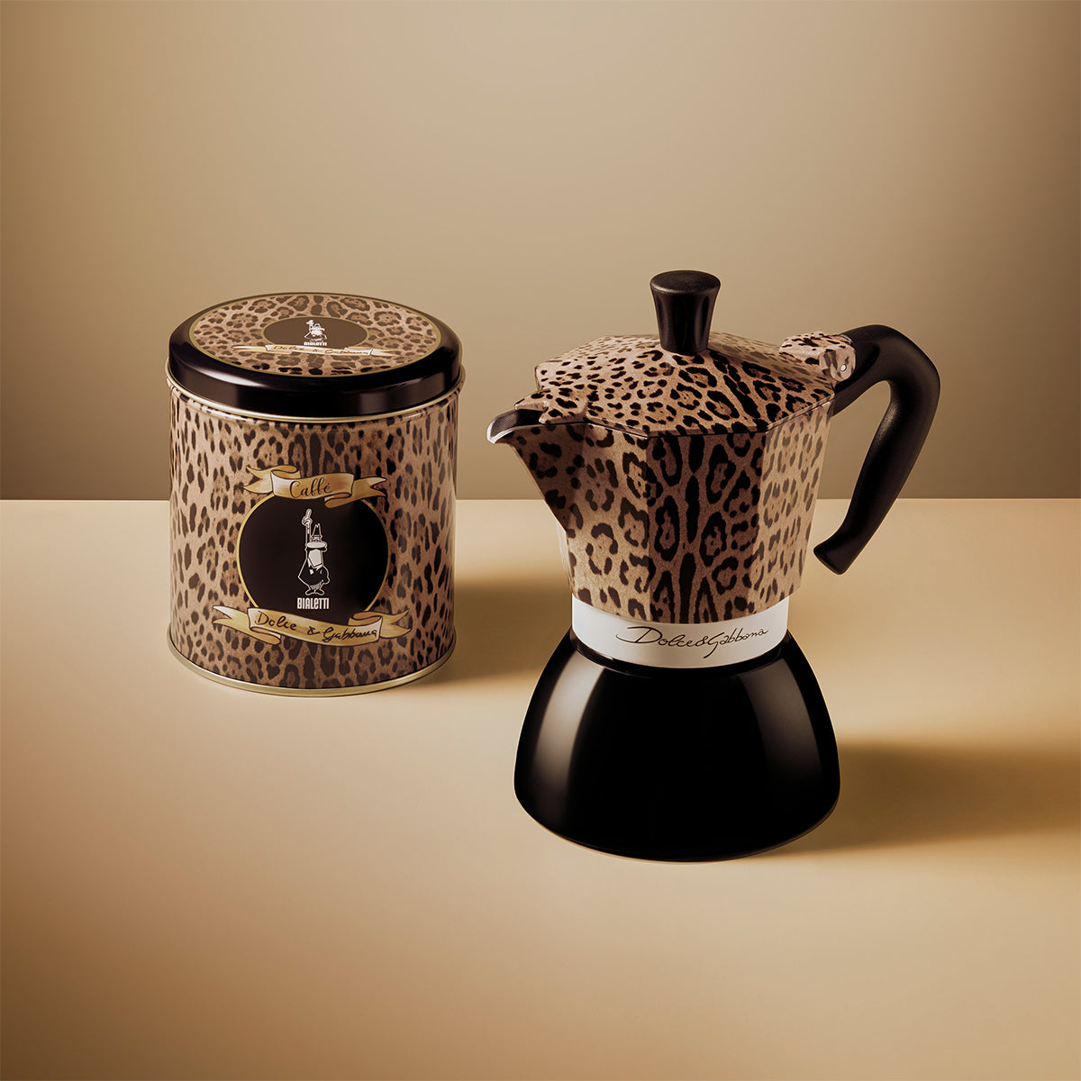 【D&G聯名預購】BIALETTI 電火摩卡壺 4杯份｜奢華豹紋款