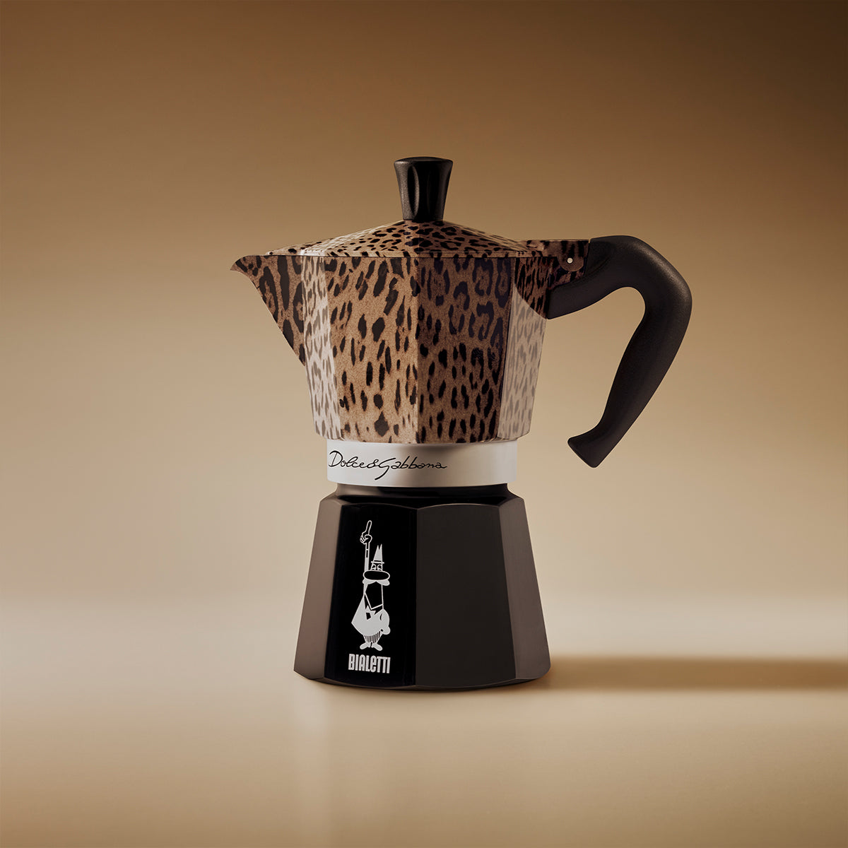 【D&G聯名預購】BIALETTI 經典摩卡壺 6杯份｜奢華豹紋款