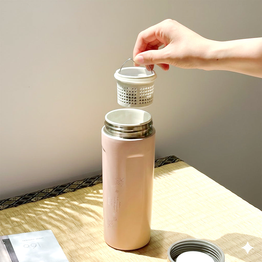 【MS珊小姐團購優惠】瓷芯茗茶杯500ml(內附全瓷濾茶器) 加贈Tritan 水瓶