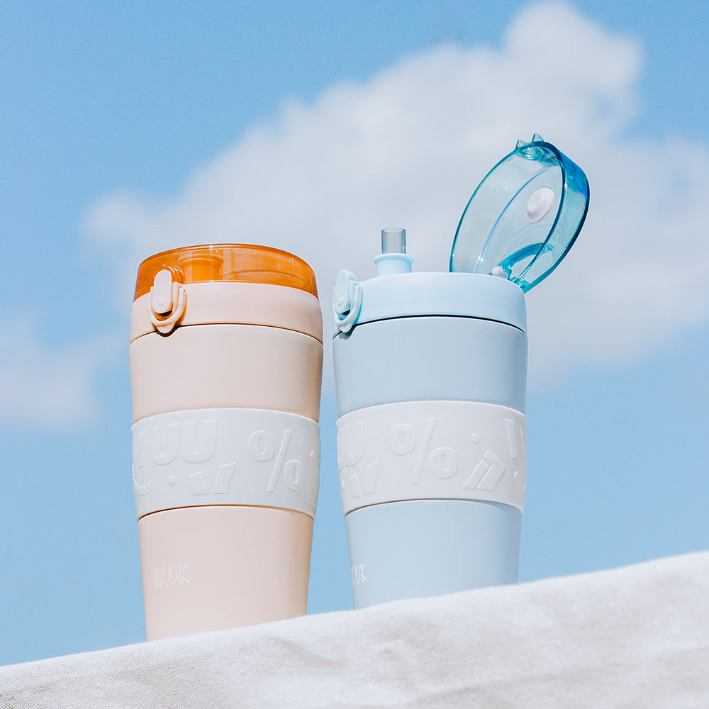 600ml Porcelain Bubble Tea Tumbler with 2-in-1 Lid & Straw