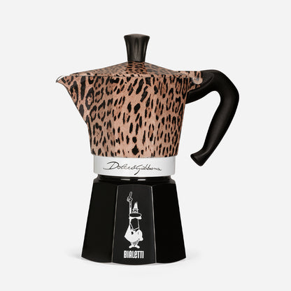 【D&G聯名預購】BIALETTI 經典摩卡壺 6杯份｜奢華豹紋款