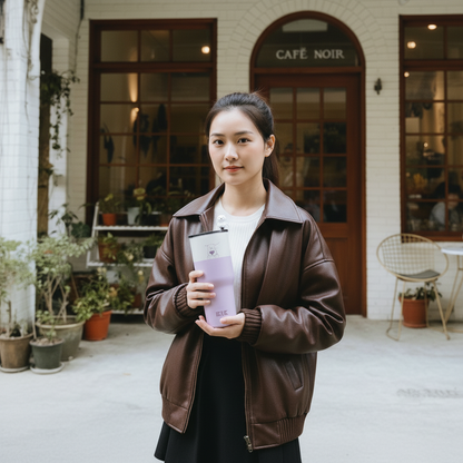 【成雙對杯】IKUK艾可陶瓷珍奶冰壩杯900ml 兩入一組 (適用波霸珍珠的環保杯)