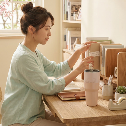 【成雙對杯】IKUK艾可陶瓷珍奶冰壩杯900ml 兩入一組 (適用波霸珍珠的環保杯)