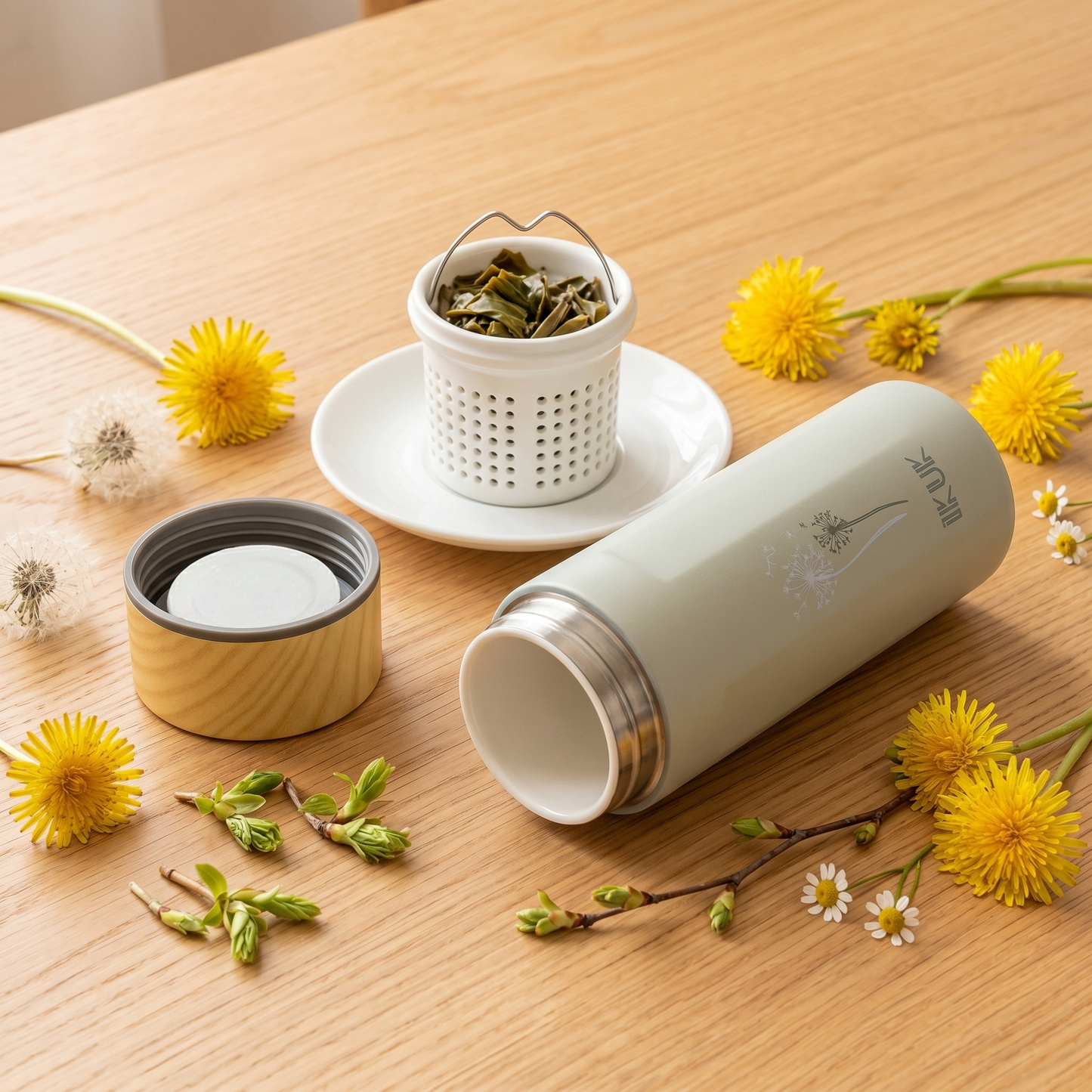 【泡茶杯款二入】瓷芯茗茶杯/濾茶器手把杯500ml 任選兩入一組