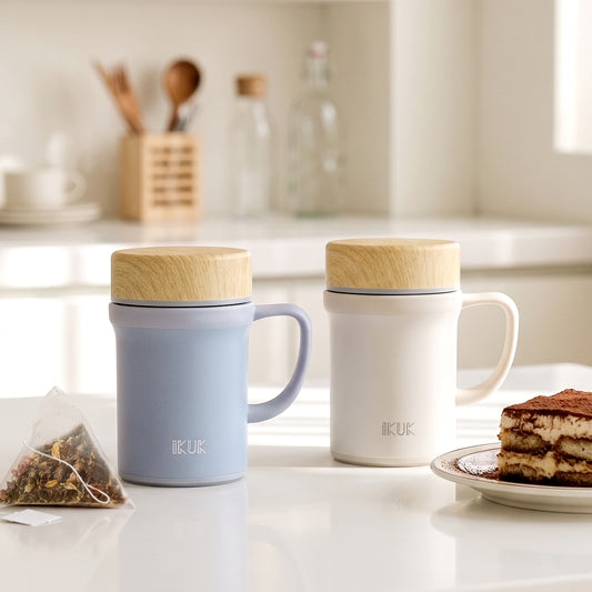 410ml Porcelain Vacuum Mug with Handle (NEW)