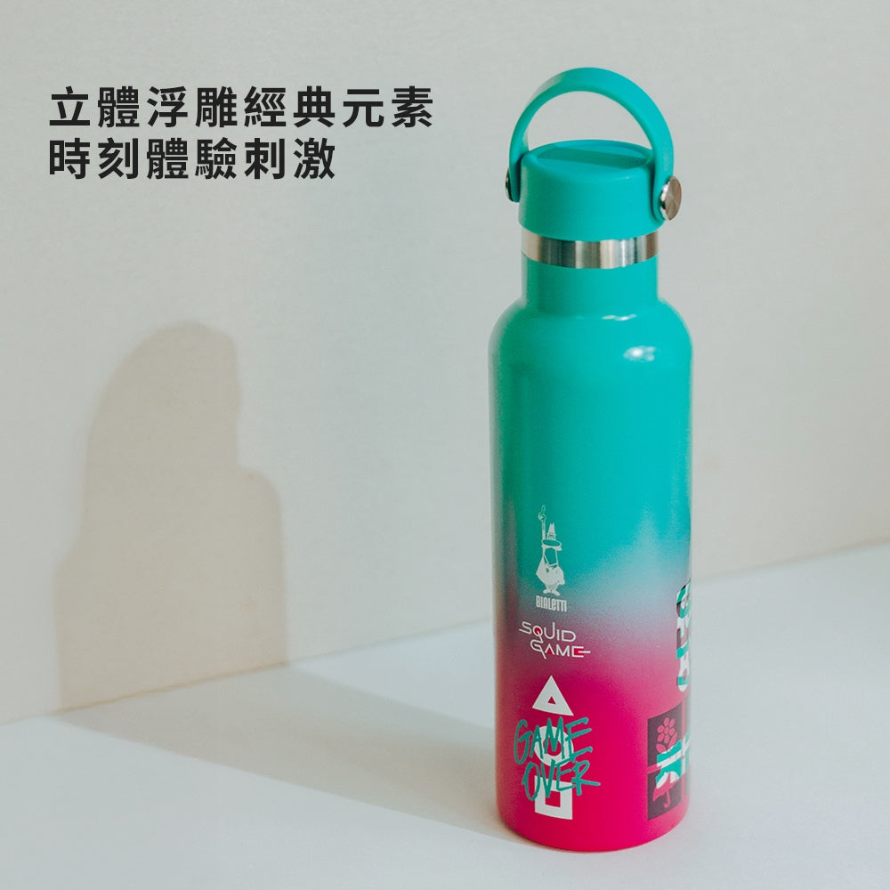 【魷魚遊戲聯名】不鏽鋼提把保溫瓶 運動水瓶600ml