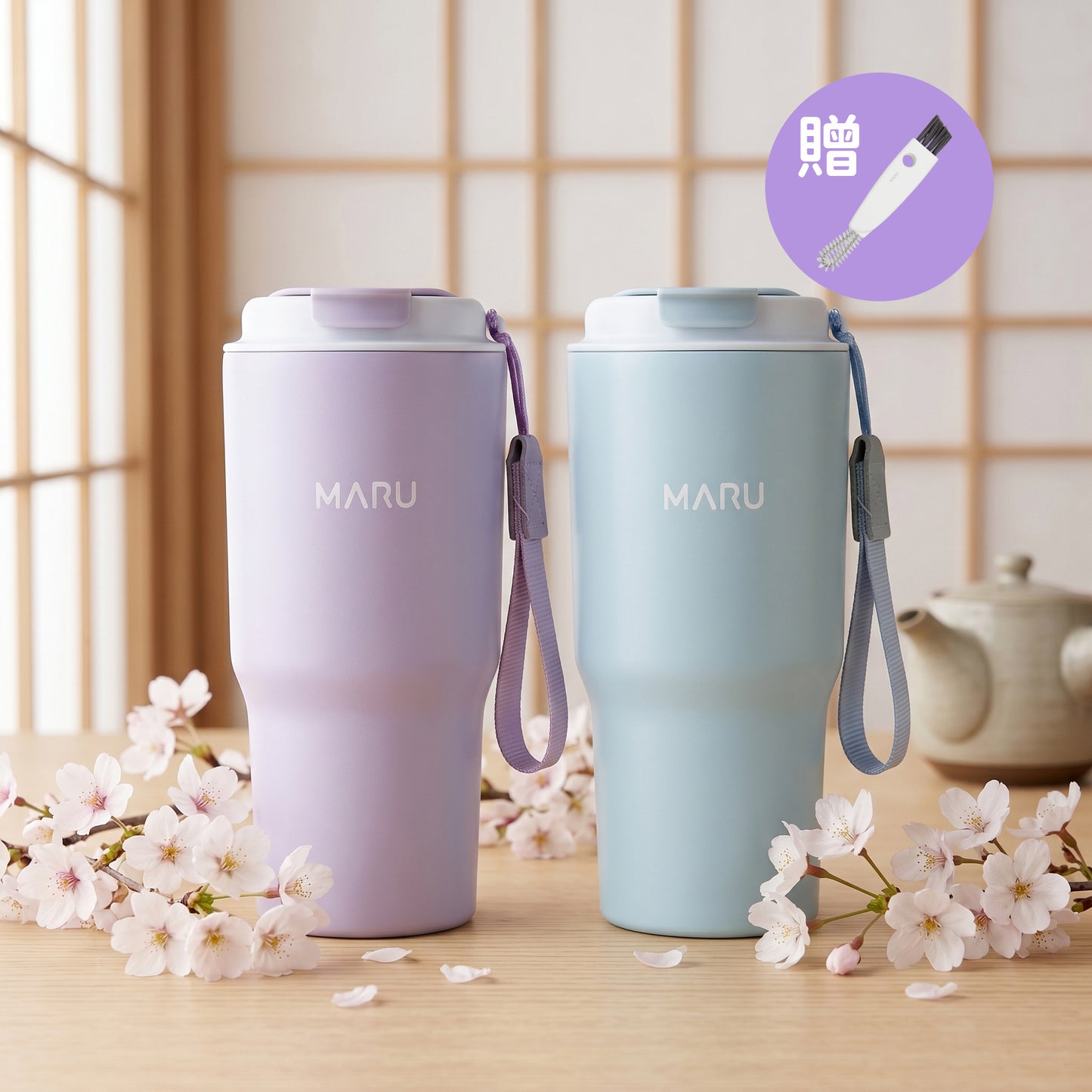 【送杯刷】MARU丸山製研 鈦瓷塗層保溫杯 Venti Go 600ml /2入組