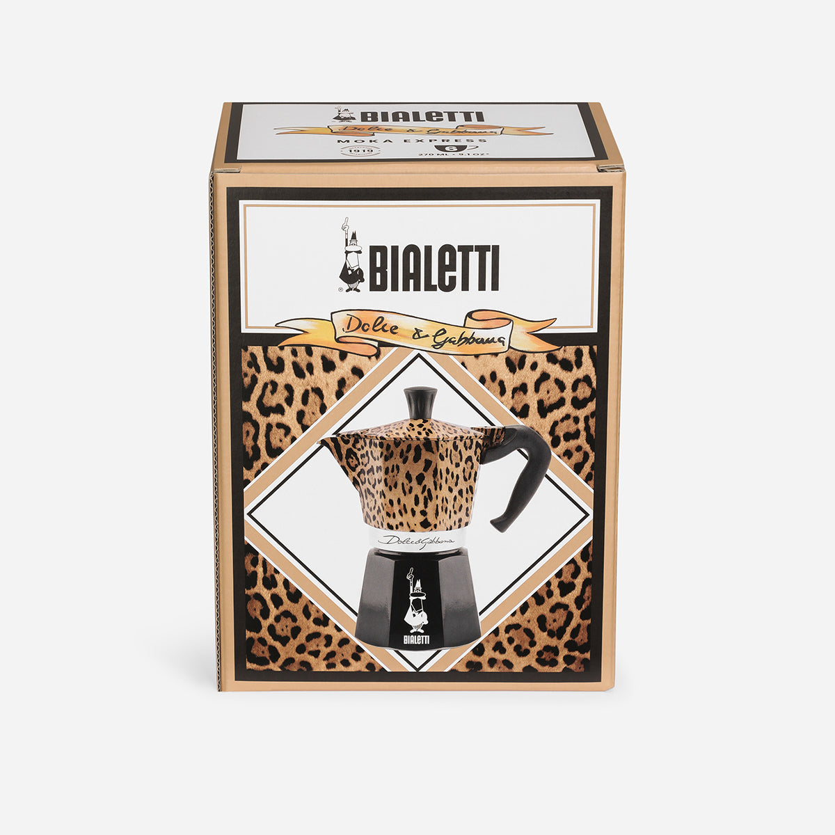 【D&G聯名預購】BIALETTI 經典摩卡壺 6杯份｜奢華豹紋款