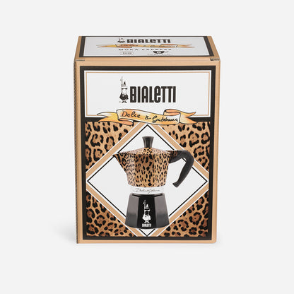 【D&G聯名預購】BIALETTI 經典摩卡壺 6杯份｜奢華豹紋款