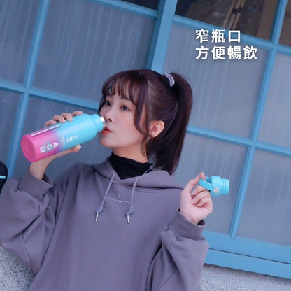 【魷魚遊戲聯名】不鏽鋼提把保溫瓶 運動水瓶600ml
