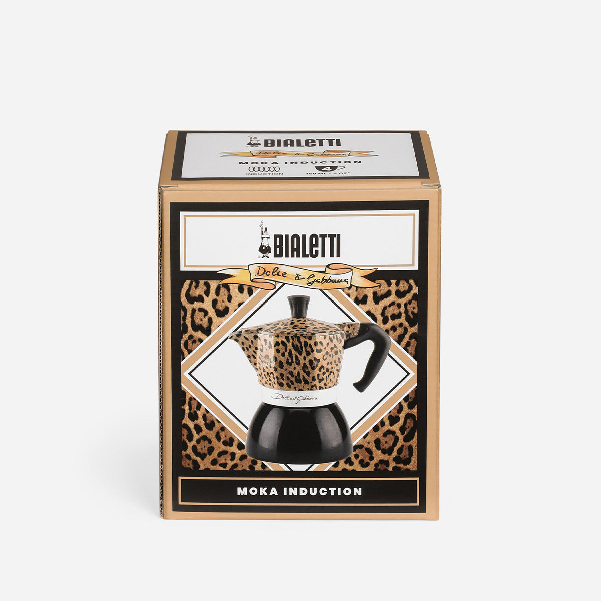 【D&G聯名預購】BIALETTI 電火摩卡壺 4杯份｜奢華豹紋款