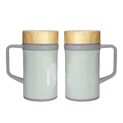 【CanLead】IKUK艾可陶瓷保溫瓷芯手把杯500ml