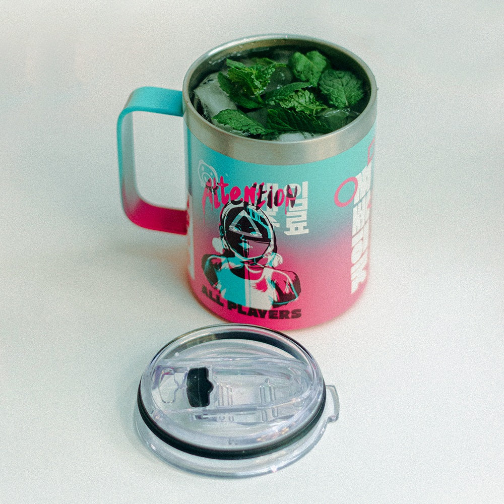 【成箱區】魷魚遊戲聯名304不鏽鋼露營手把杯 420ml(6入)