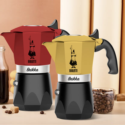 BIALETTI 鑽石加壓摩卡壺4杯份 紅黃可選