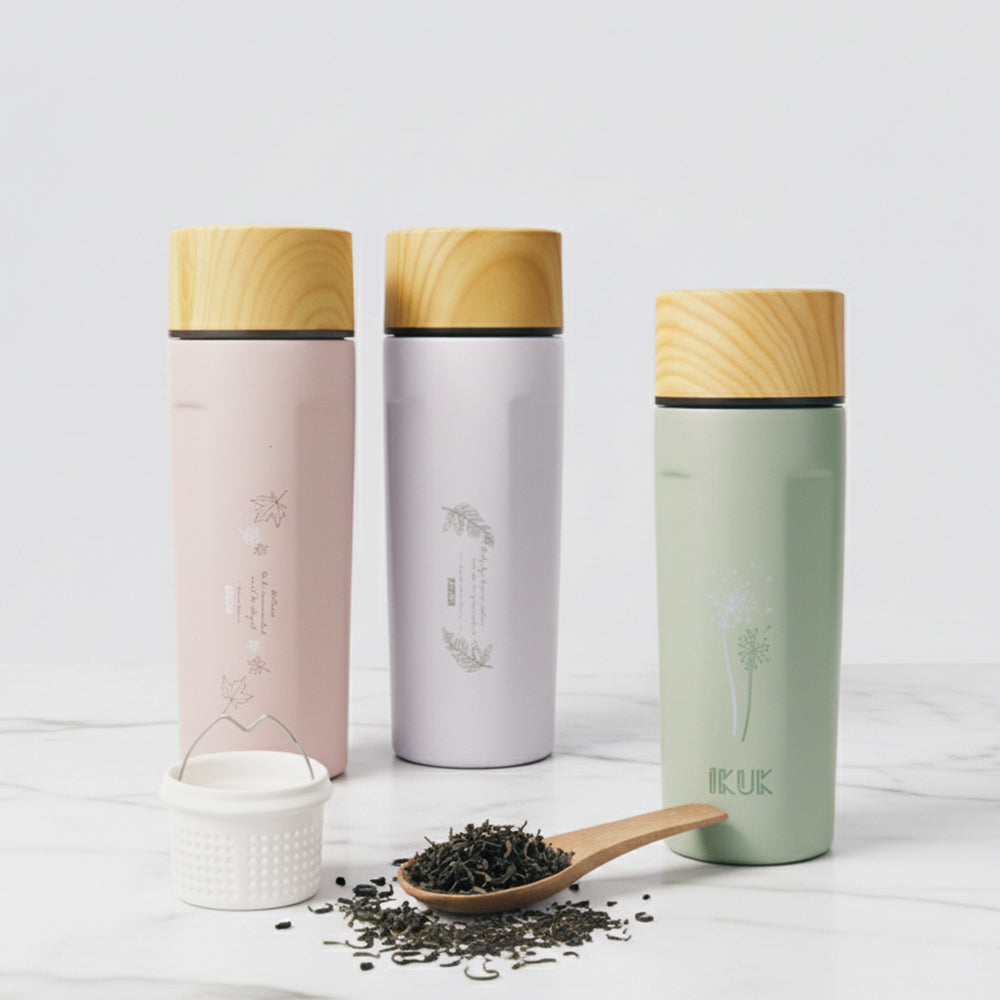500ml Porcelain Vacuum Bottle with Tea Infuser & Porcelain Lid