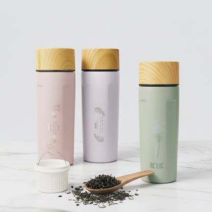 500ml Porcelain Vacuum Bottle with Tea Infuser & Porcelain Lid