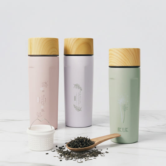 500ml Porcelain Vacuum Bottle with Tea Infuser & Porcelain Lid