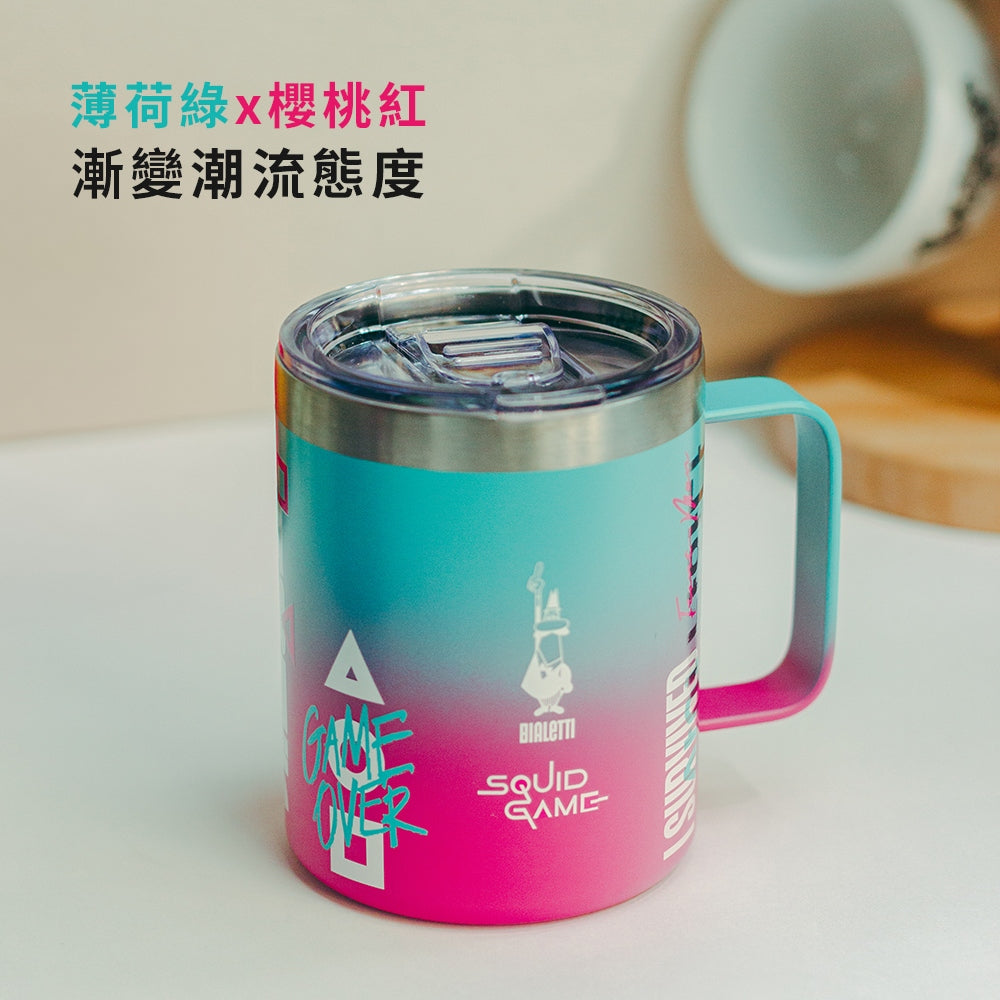 【成箱區】魷魚遊戲聯名304不鏽鋼露營手把杯 420ml(6入)