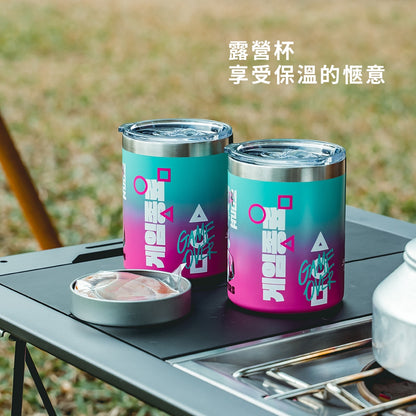 【成箱區】魷魚遊戲聯名304不鏽鋼露營手把杯 420ml(6入)
