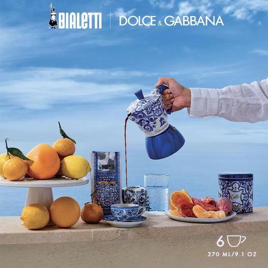 D&G 聯名 電火摩卡壺6杯份-地中海藍