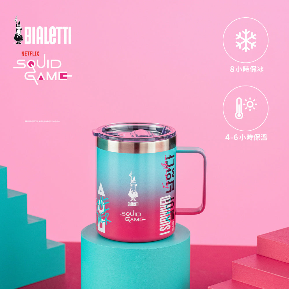 【成箱區】魷魚遊戲聯名304不鏽鋼露營手把杯 420ml