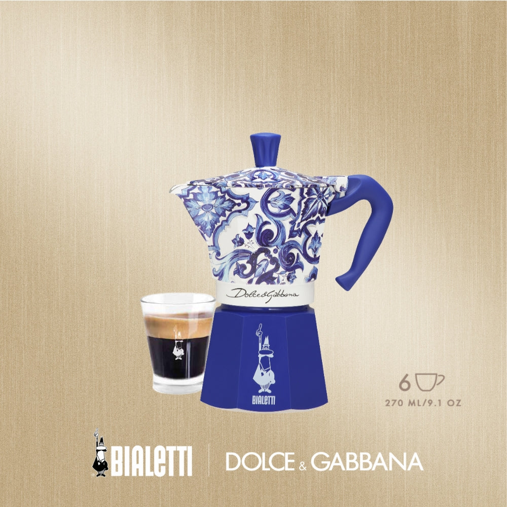 D&G 聯名經典摩卡壺6杯份-地中海藍