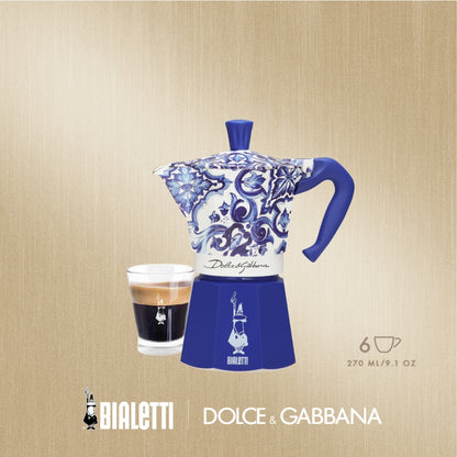 D&G 聯名經典摩卡壺6杯份-地中海藍