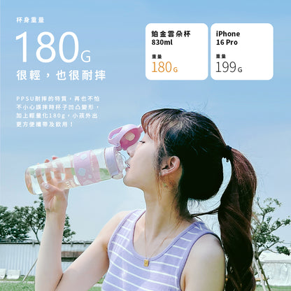【成箱區】PPSU 鉑金雲朵杯 830 ml｜德國 BASF 大容量運動手搖環保水瓶 (6入)