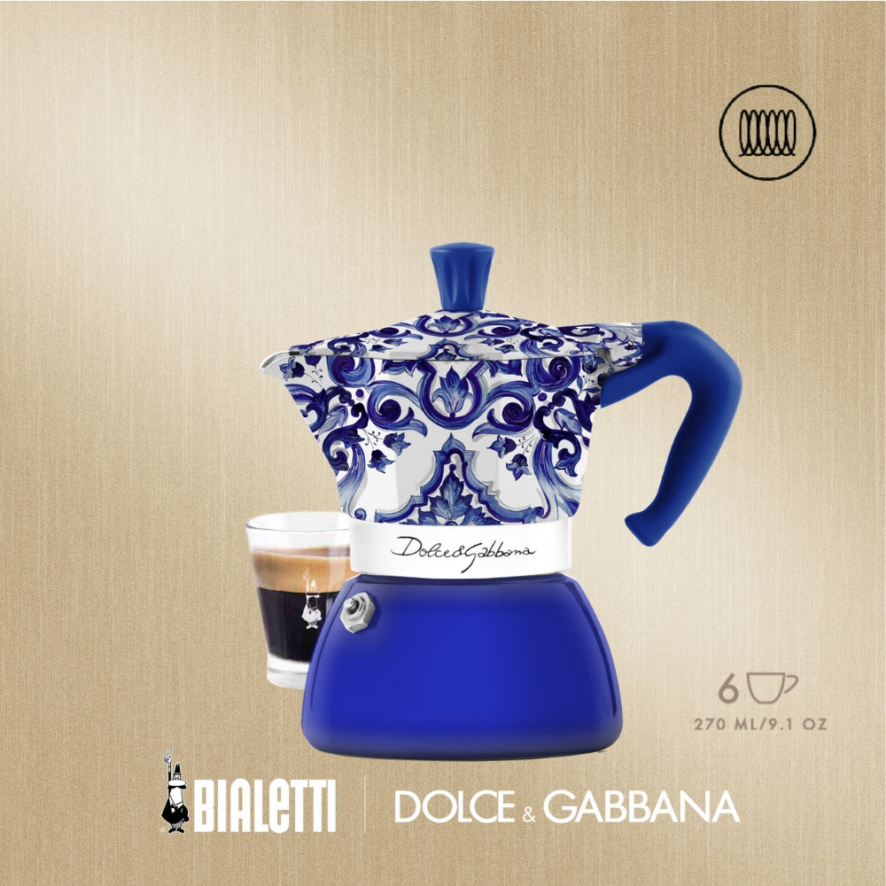 D&G 聯名 電火摩卡壺6杯份-地中海藍