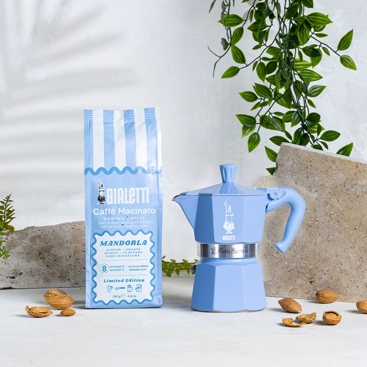 BIALETTI 蔚藍時光摩卡壺精裝組