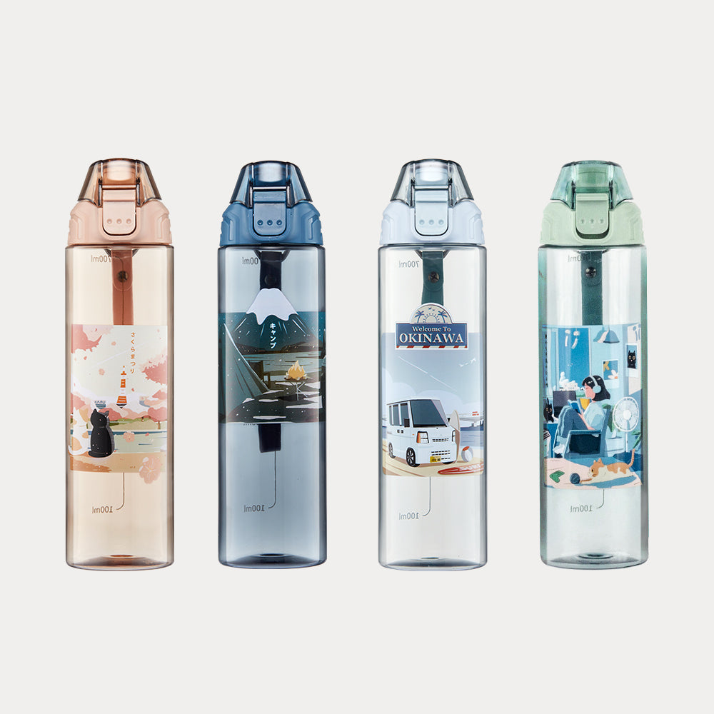 MARU 丸山製研 Tritan 吸管隨身水瓶 日系質感 × 750ml 大容量