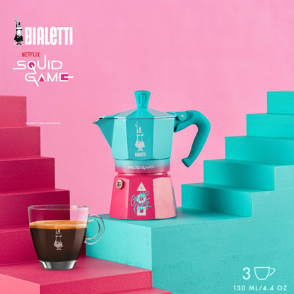 【成箱區】魷魚遊戲聯名 BIALETTI 經典摩卡壺3TZ 3杯份(6入)