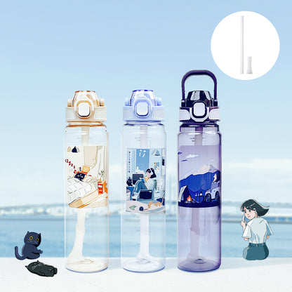 Maru 丸山製研 Tritan彈蓋握把好提吸管隨身水壺 三種顏色
