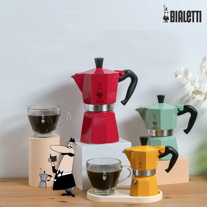 經典八角摩卡壺-櫻桃紅1杯份/3杯份